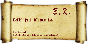 Bőjti Klaudia névjegykártya