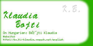 klaudia bojti business card